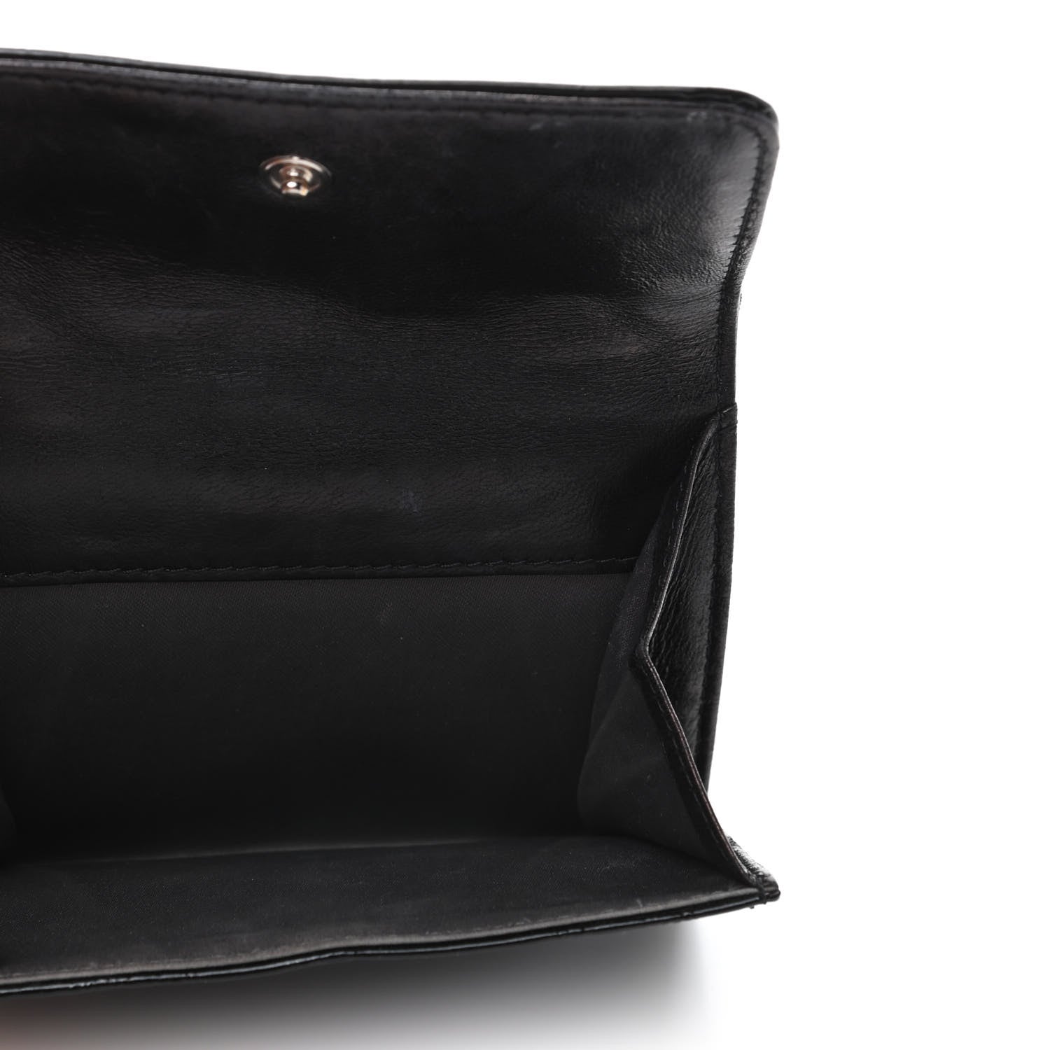 Chanel Patent Calfskin Lucky Symbols Compact French Flap Wallet Black 6 of 9