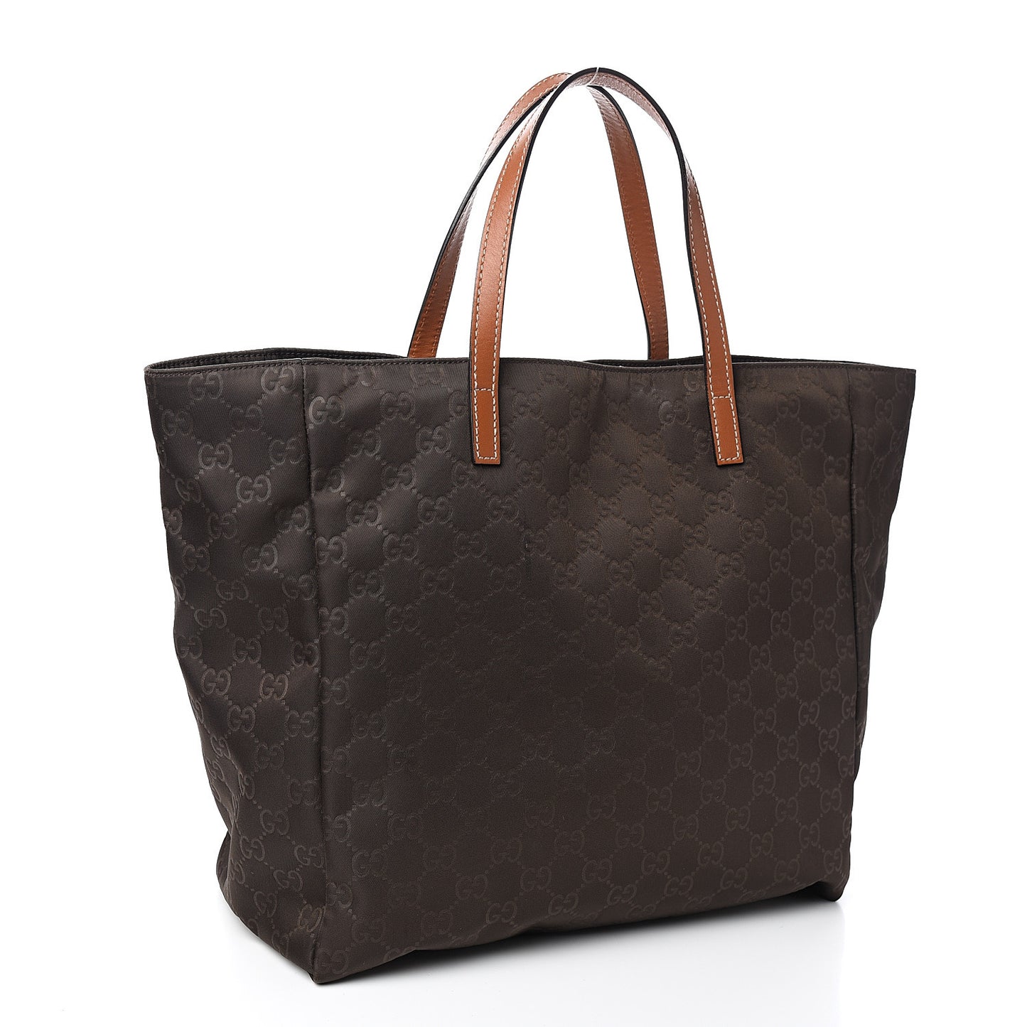 Nylon Monogram Medium Tote Brown