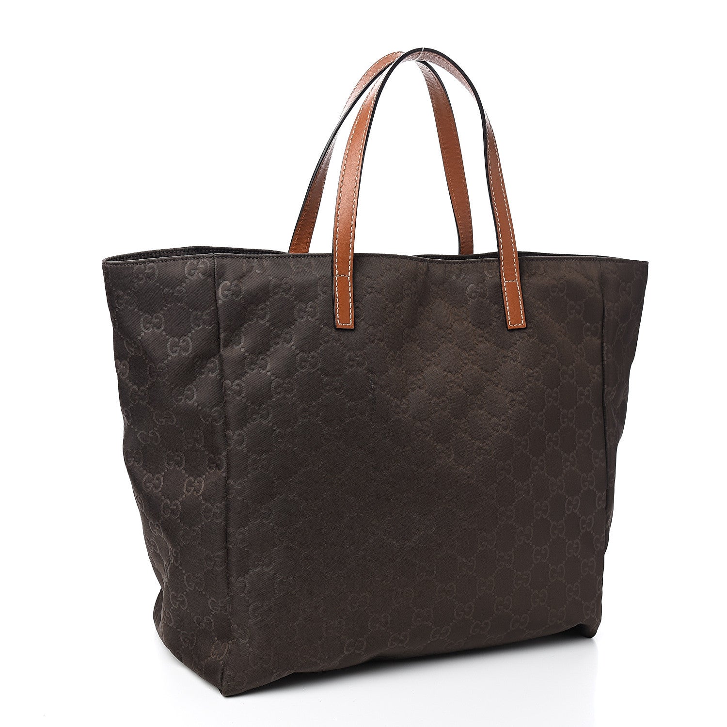 Gucci Nylon Monogram Medium Tote Brown 2 of 10