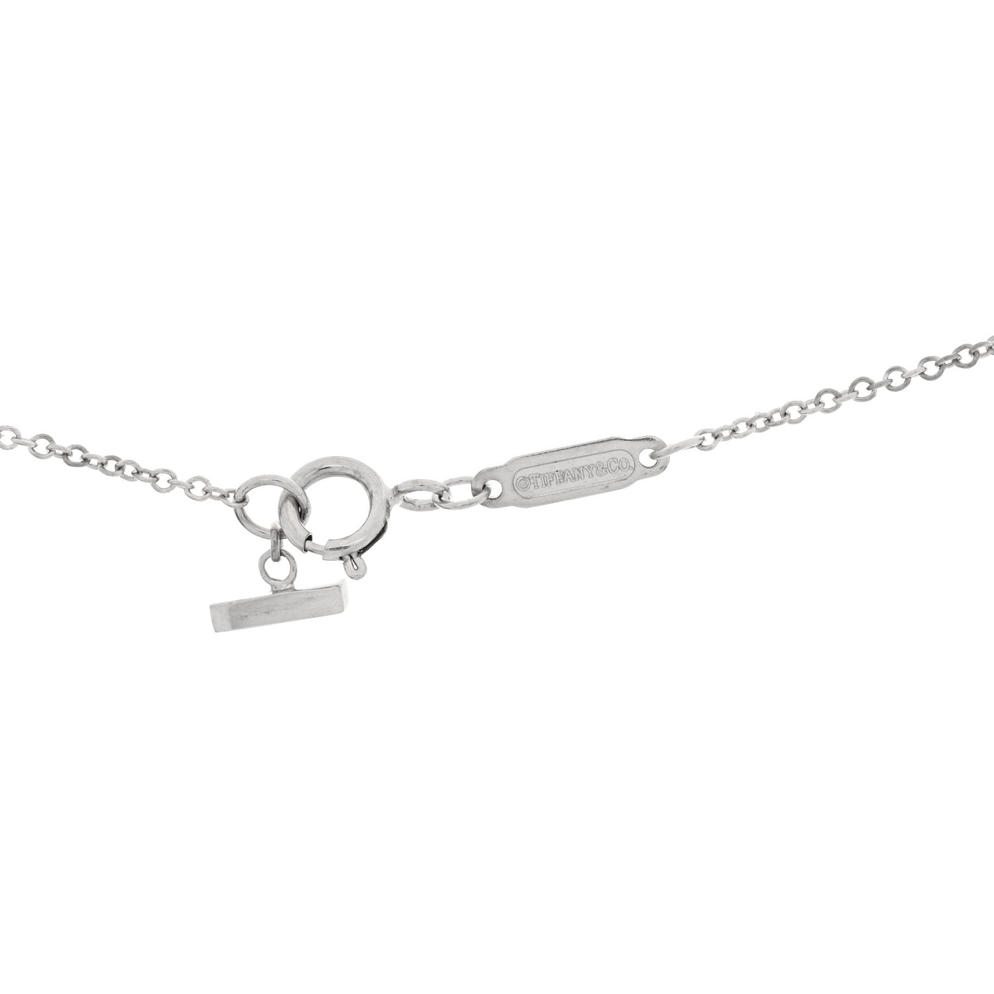 18K White Gold Small T Smile Pendant Necklace
