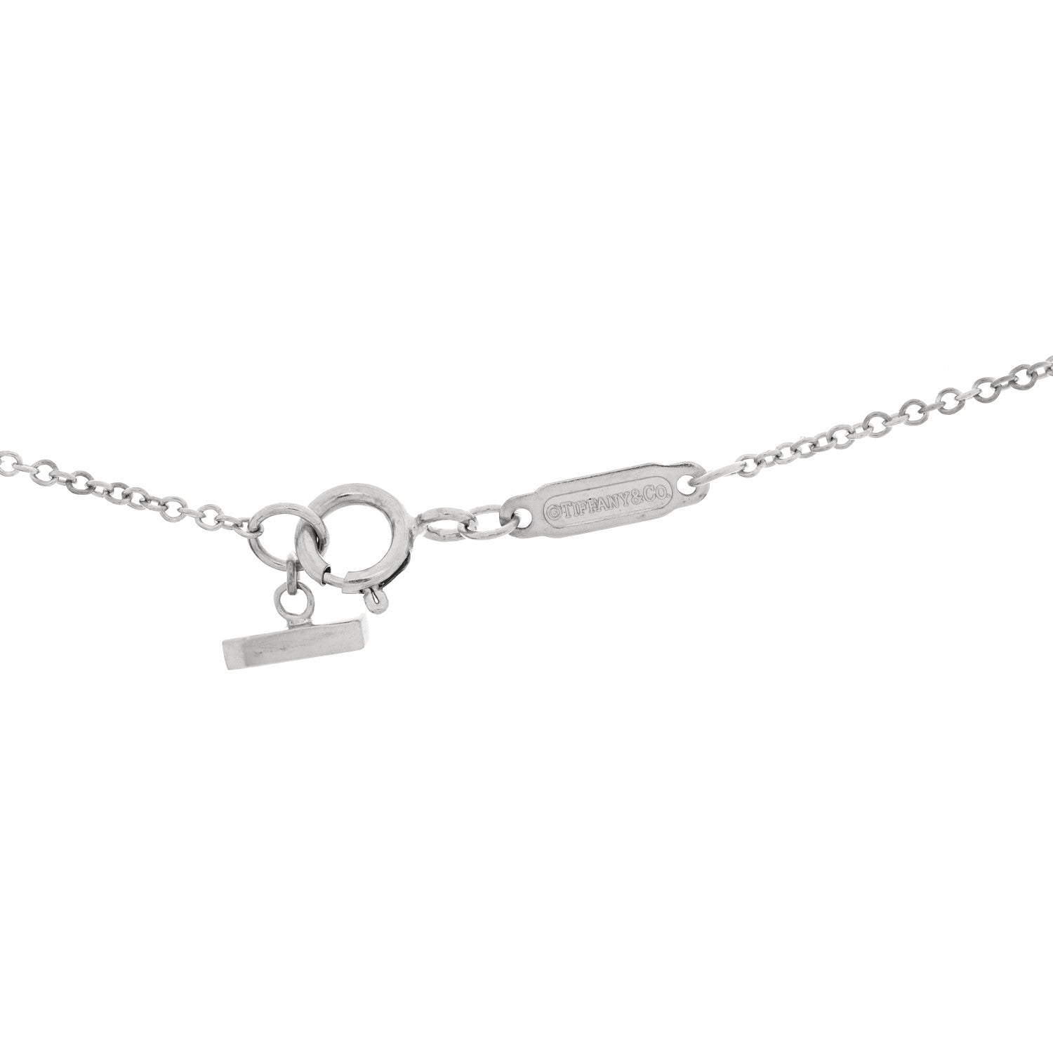 Tiffany 18K White Gold Small T Smile Pendant Necklace 4 of 5