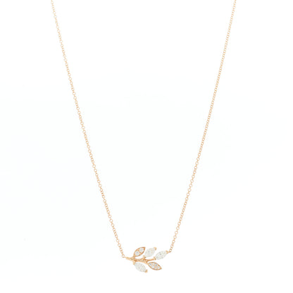 Tiffany 18K Rose Gold Diamond Victoria Vine Pendant Necklace 1 of 7
