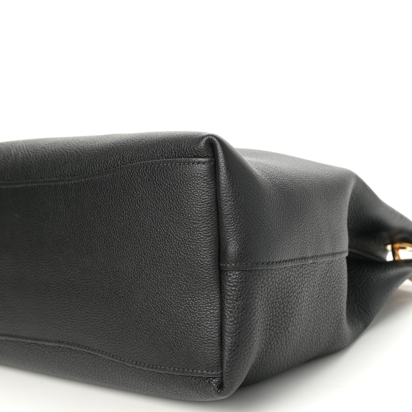 Vitello Phenix Embossed Logo Hobo Black