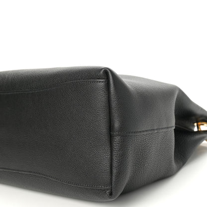 Prada Vitello Phenix Embossed Logo Hobo Black 10 of 10