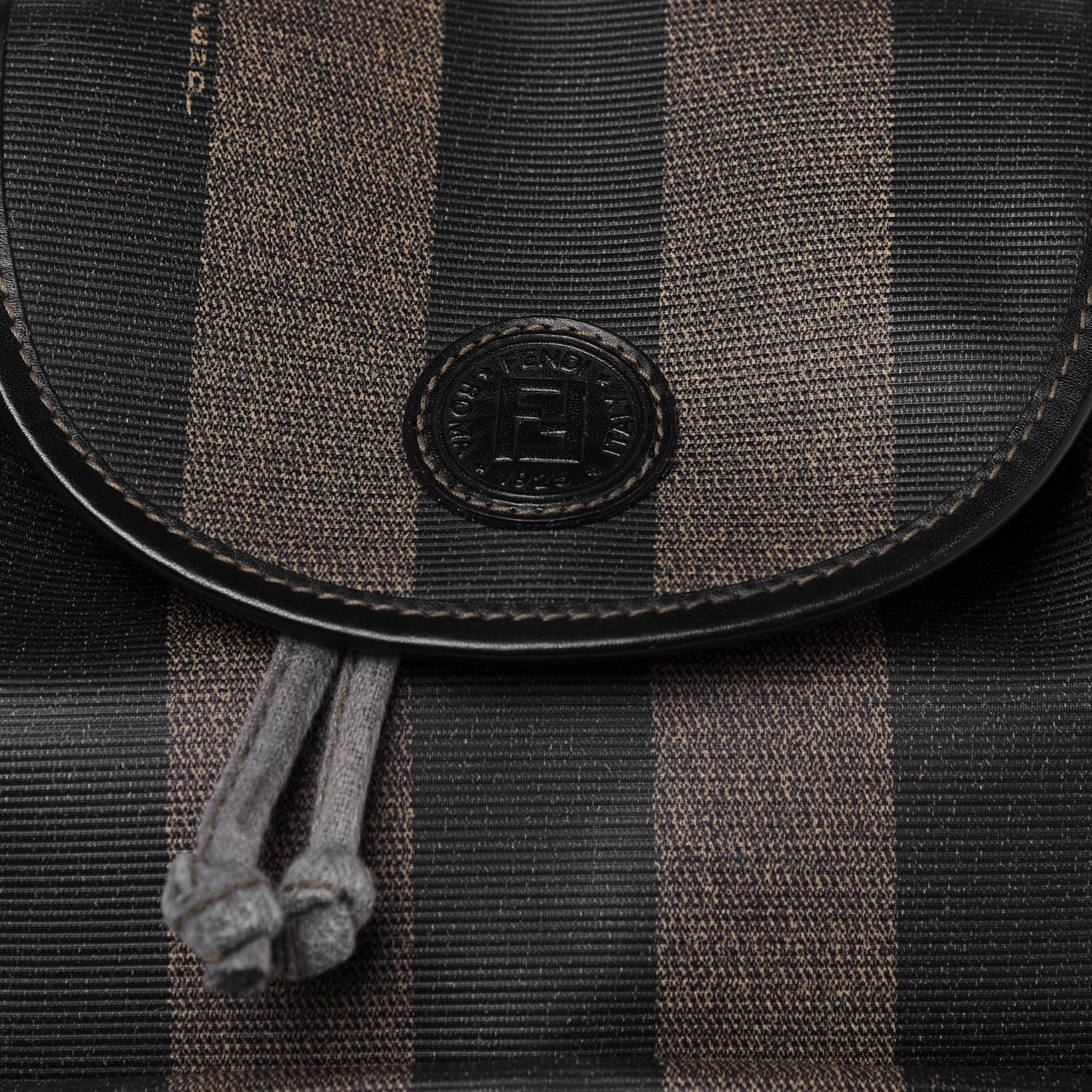 Fendi Coated Canvas Pequin Drawstring Backpack Tobacco 7 of 15