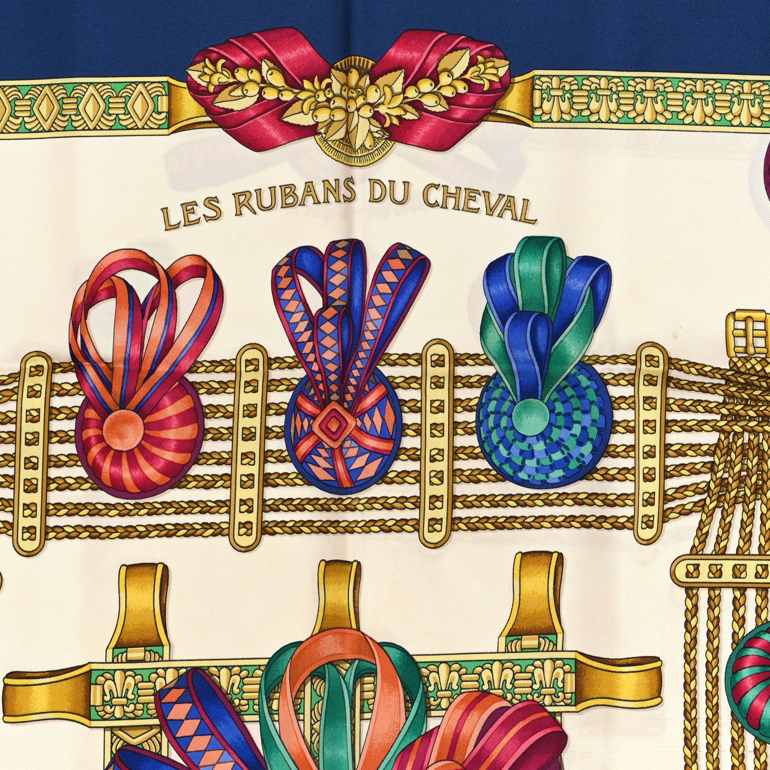 Hermes Silk Les Rubans Du Cheval Scarf 90 4 of 4