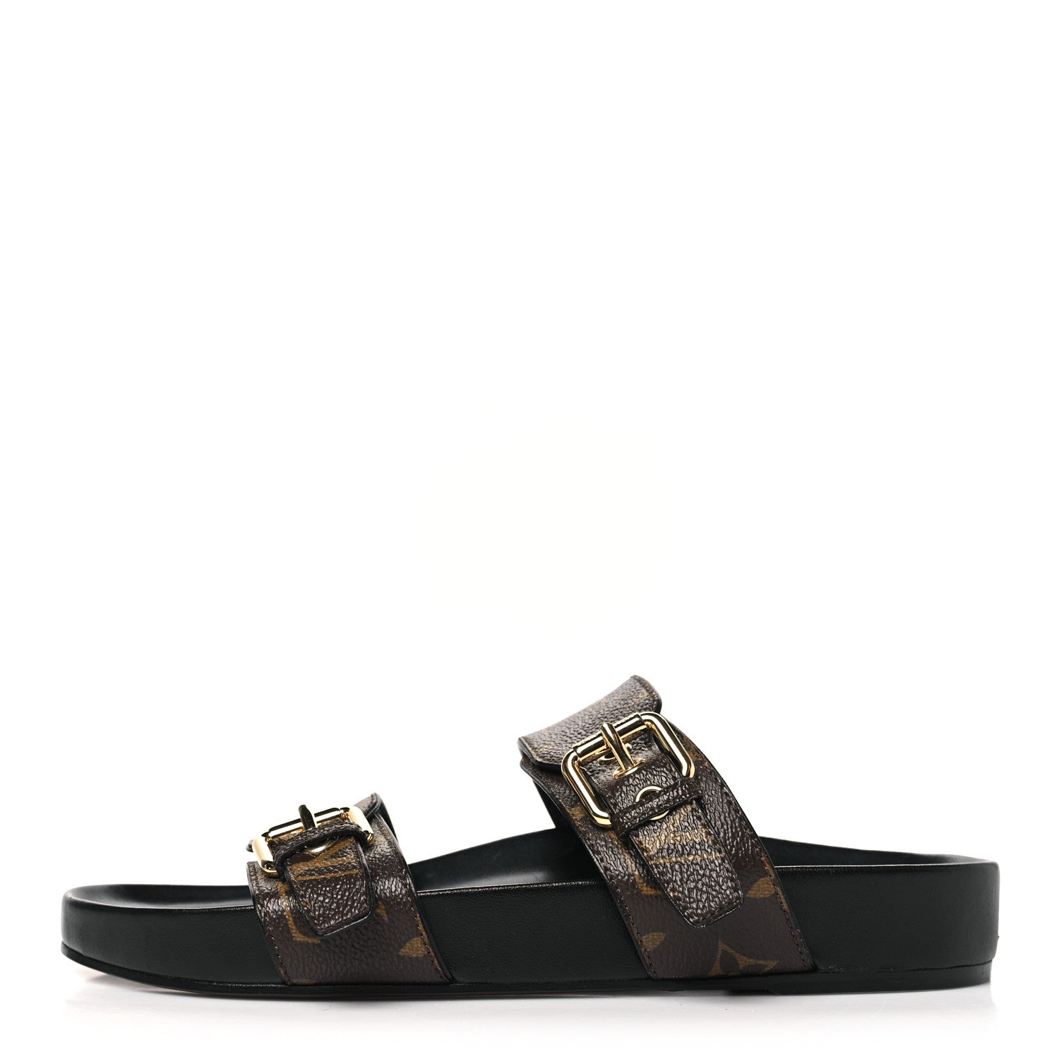 Louis Vuitton Monogram Bom Dia Mule Sandals 38 Black 1 of 10