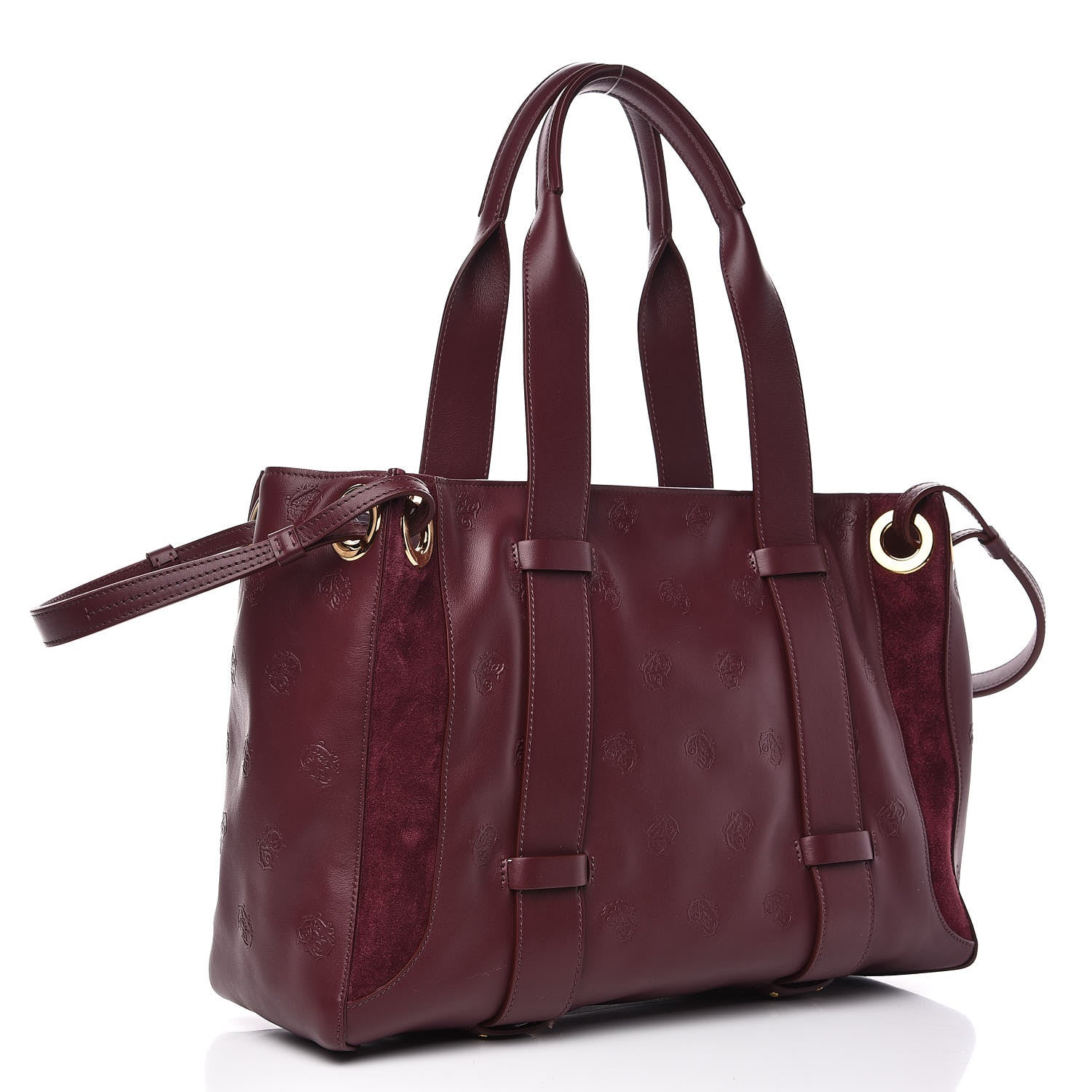 Chloe Smooth Calfskin Embossed Tao Zipped Tote Burnt Brown 3 of 9