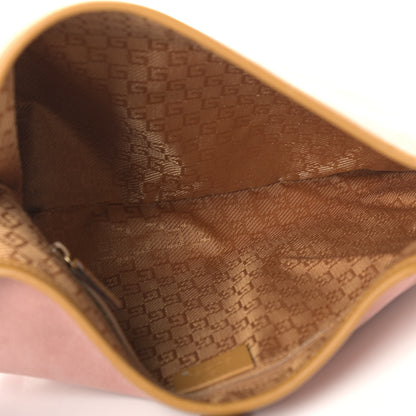 Gucci Suede Calfskin Bamboo Handle Jackie O Hobo Pink 5 of 13