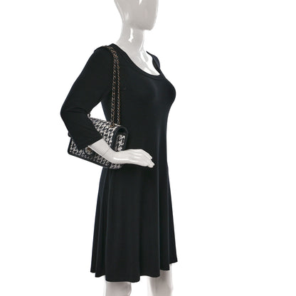 Chanel Metallic Lambskin Viscose Woven Flap Silver Black 2 of 9