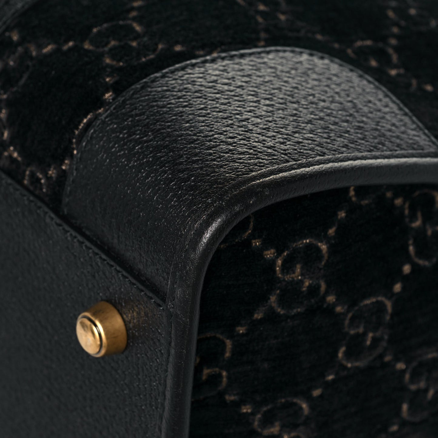 Velvet GG Monogram Textured Calfskin Web Medium Duffle Bag Blue Beige Black