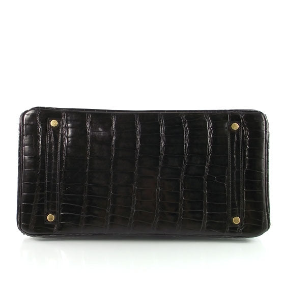 Hermes Porosus Crocodile BIRKIN 35 Shiny Black 5 of 11