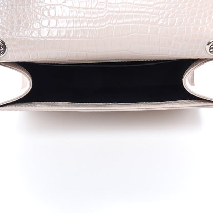 Saint Laurent Calfskin Crocodile Embossed Medium Classic Monogram Kate Tassel Satchel Powder Pink 5 of 10