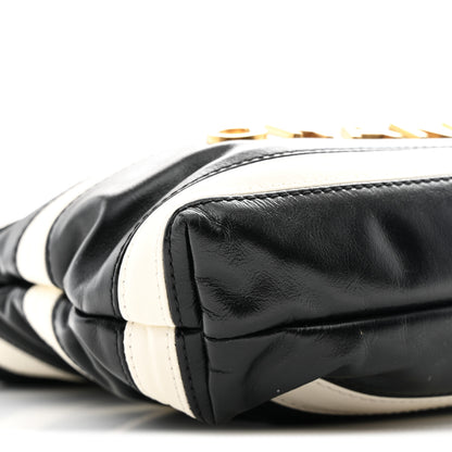Chanel Shiny Calfskin Striped Mini Chanel 22 Black White 9 of 10