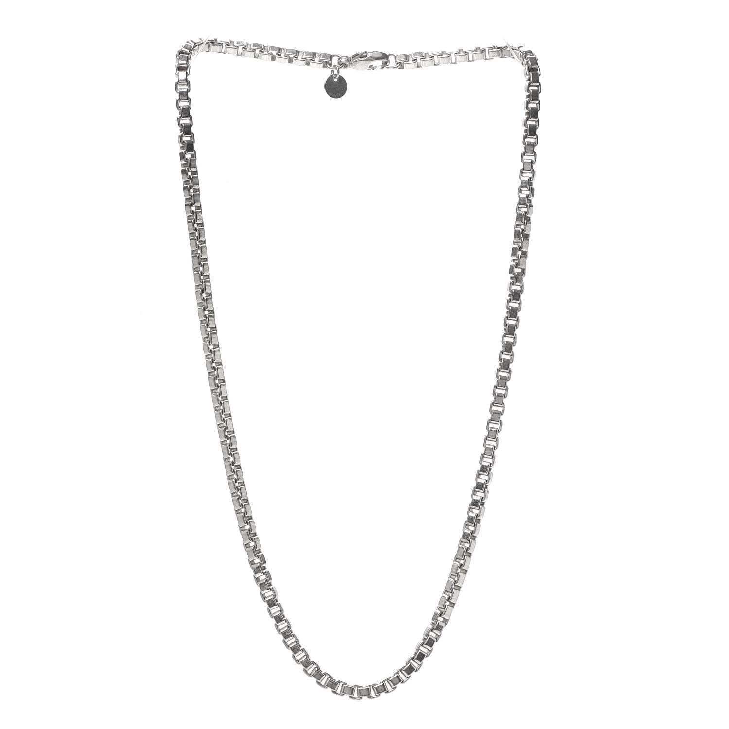 Tiffany Sterling Silver 4mm Venetian Link Necklace 3 of 5