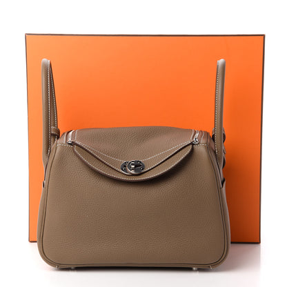 Hermes Taurillon Clemence Lindy 26 Etoupe 10 of 10