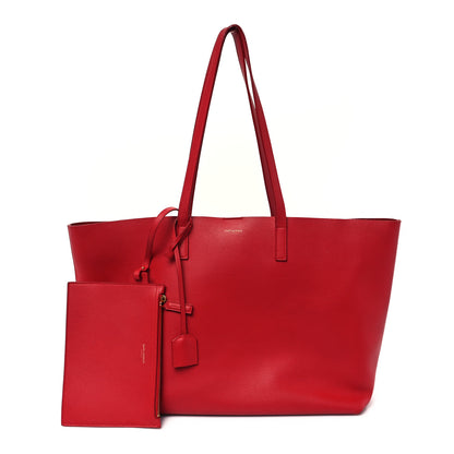 Saint Laurent Calfskin Large Shopping Tote Red 3 of 18