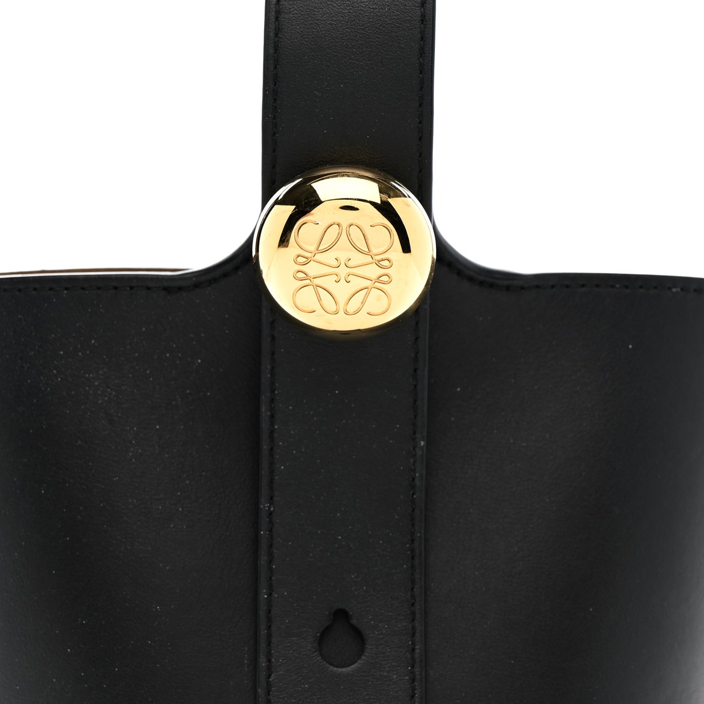 Soft Grained Calfskin Mini Pebble Bucket Bag Black