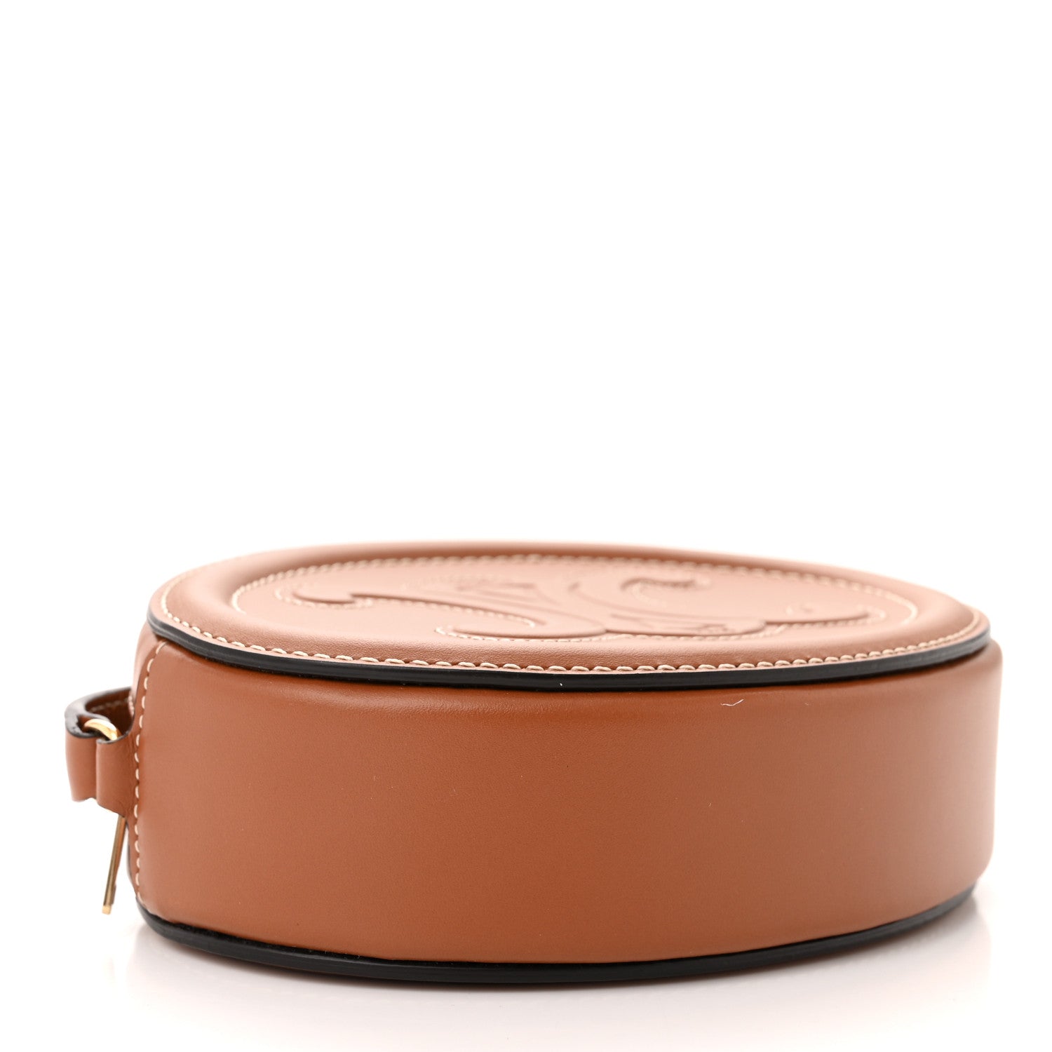 Celine Smooth Calfskin Cuir Small Triomphe Oval Crossbody Purse Tan 4 of 10