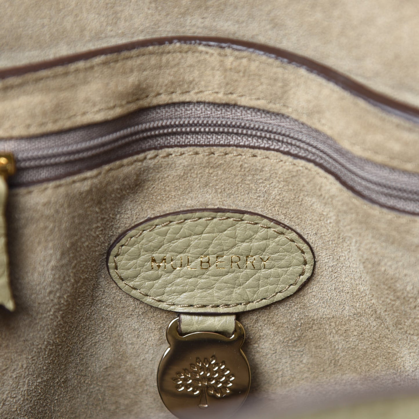 Shrunken Calfskin Small Bayswater Beige