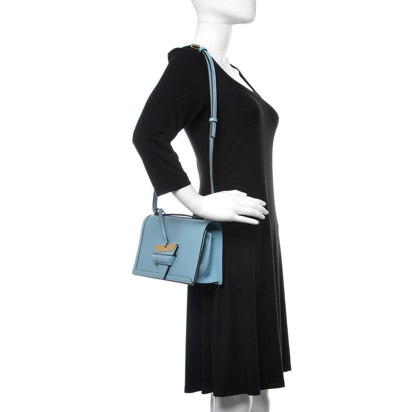Calfskin Medium Barcelona Shoulder Bag Blue