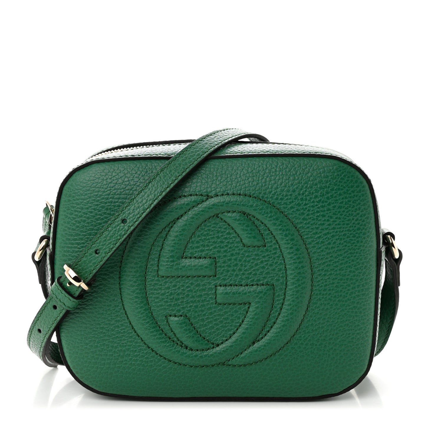 Pebbled Calfskin Small Soho Disco Bag Emerald Green