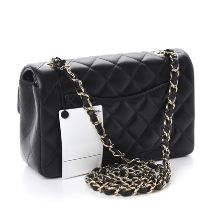 Chanel Lambskin Quilted Mini Rectangular Flap Black 3 of 10