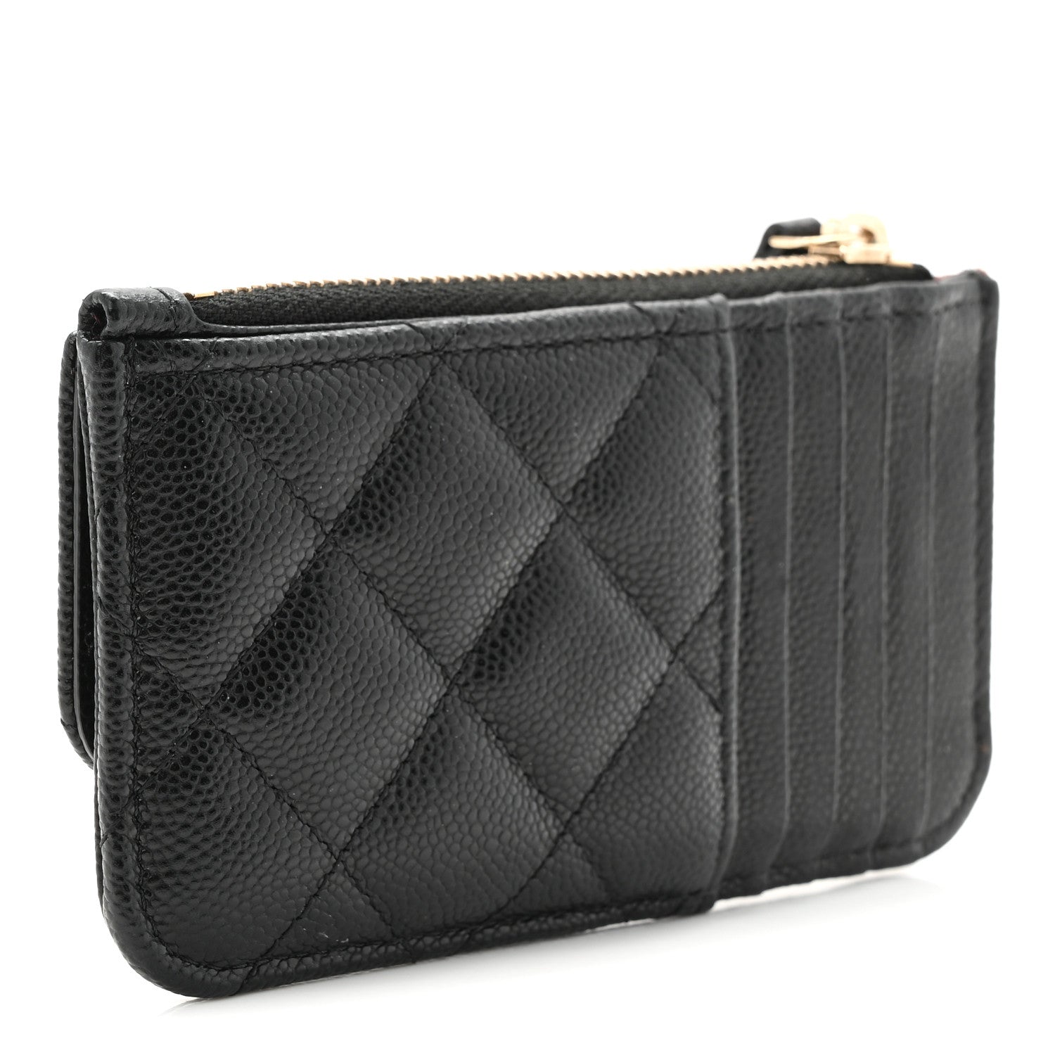 Chanel Caviar Quilted Flap Zip Card Holder Black 3 of 8
