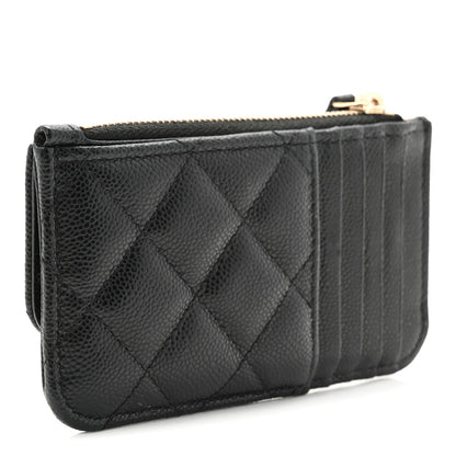 Chanel Caviar Quilted Flap Zip Card Holder Black 3 of 8