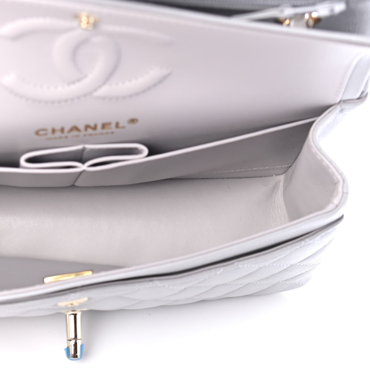 Chanel Caviar Quilted Small Double Flap Grey 4 of 4