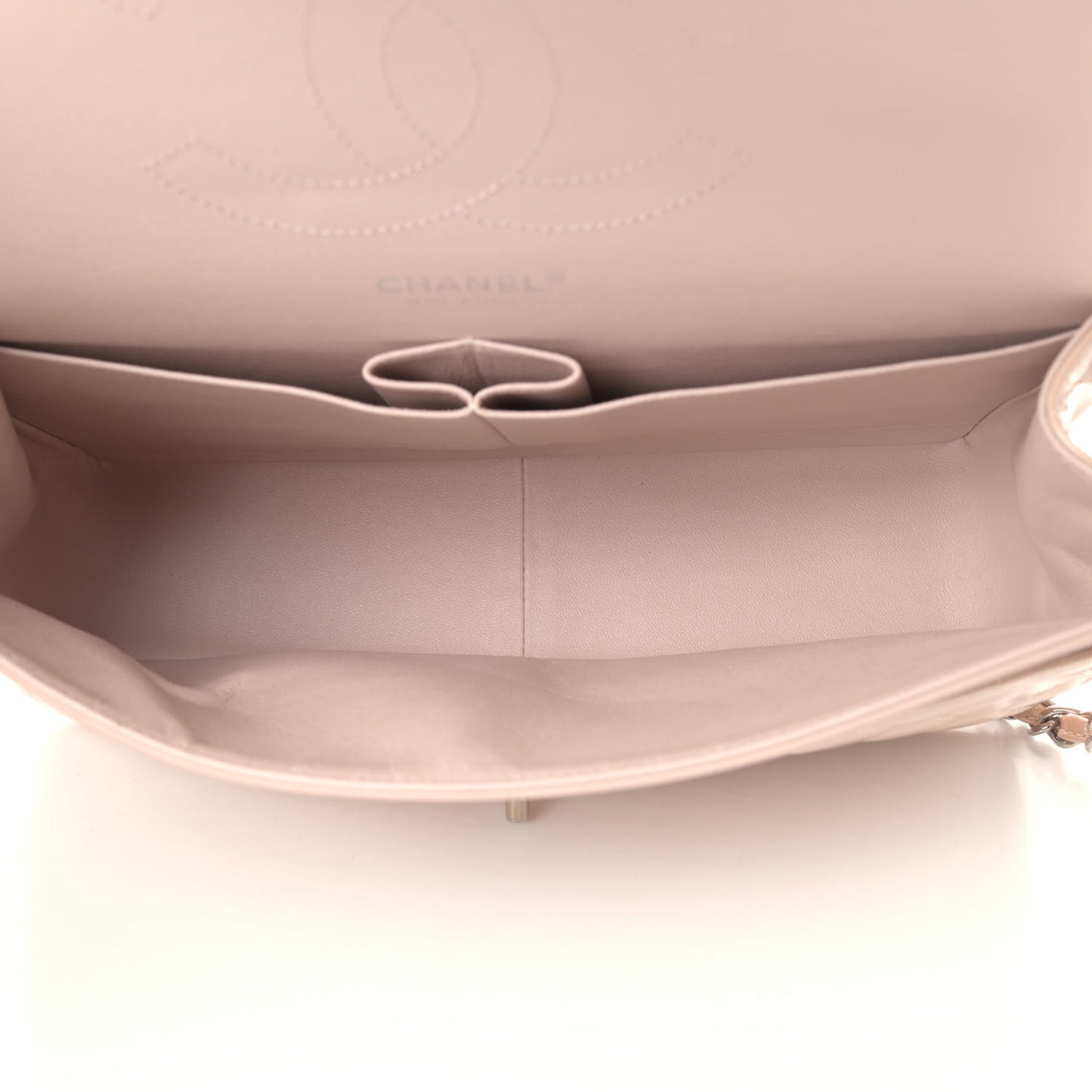 Patent Quilted Jumbo Double Flap Light Pink