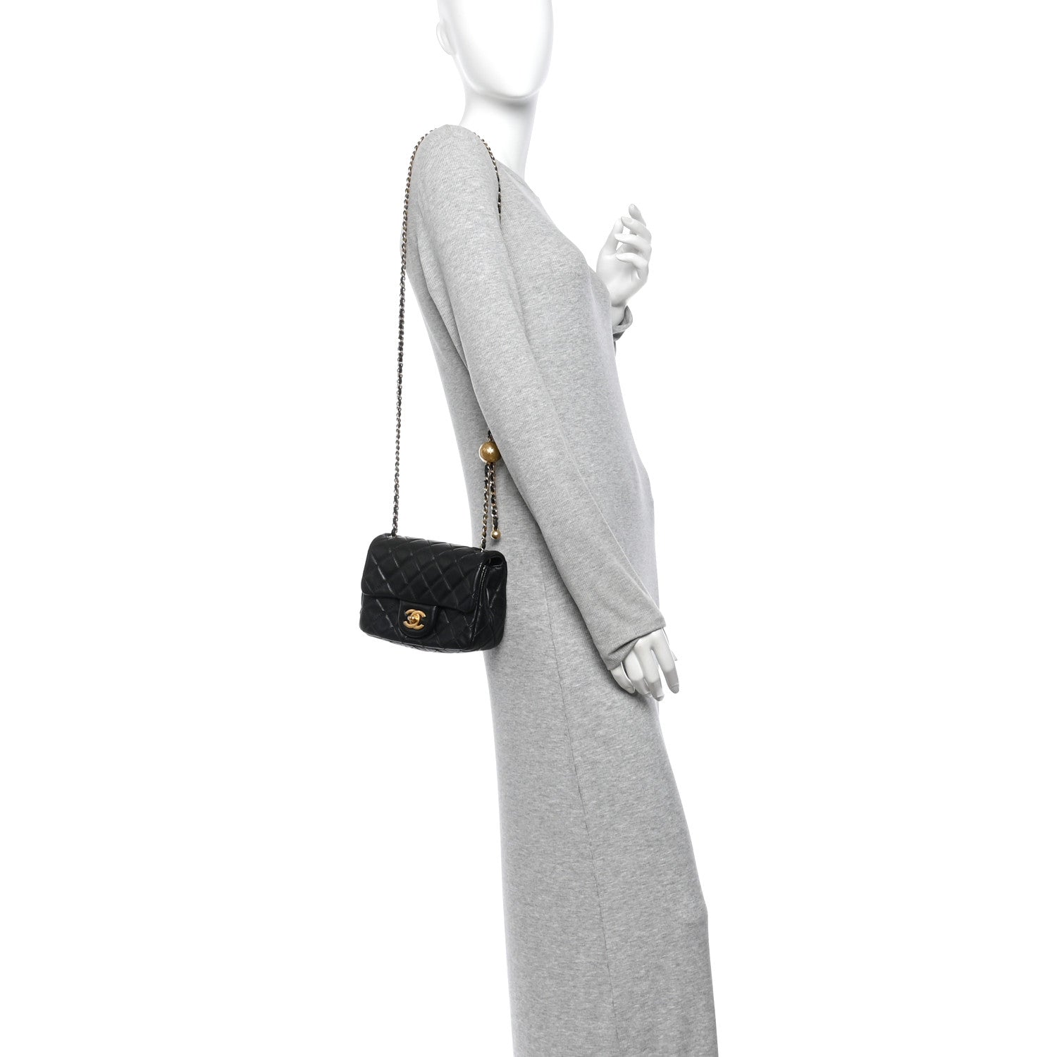 Chanel Lambskin Quilted Mini Pearl Crush Flap Black 2 of 11