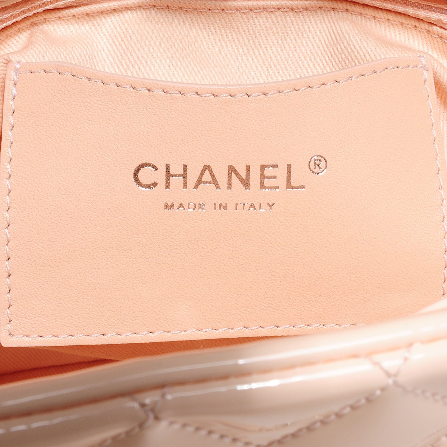 Chanel Patent Quilted Large Just Mademoiselle Bowling Bag Beige 6 of 8