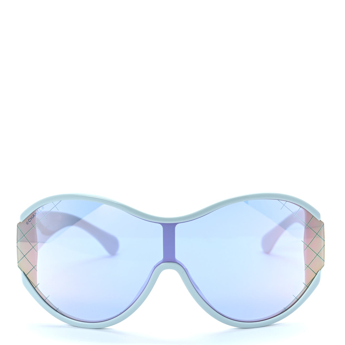 Acetate Mirror Shield Sunglasses 71476A Light Blue