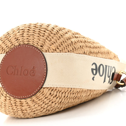 Chloe Raffia Calfskin Small Woody Basket Bag Brown 9 of 10