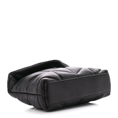 Saint Laurent Lambskin Monogram Loulou Puffer Pouch Clutch Black 4 of 11