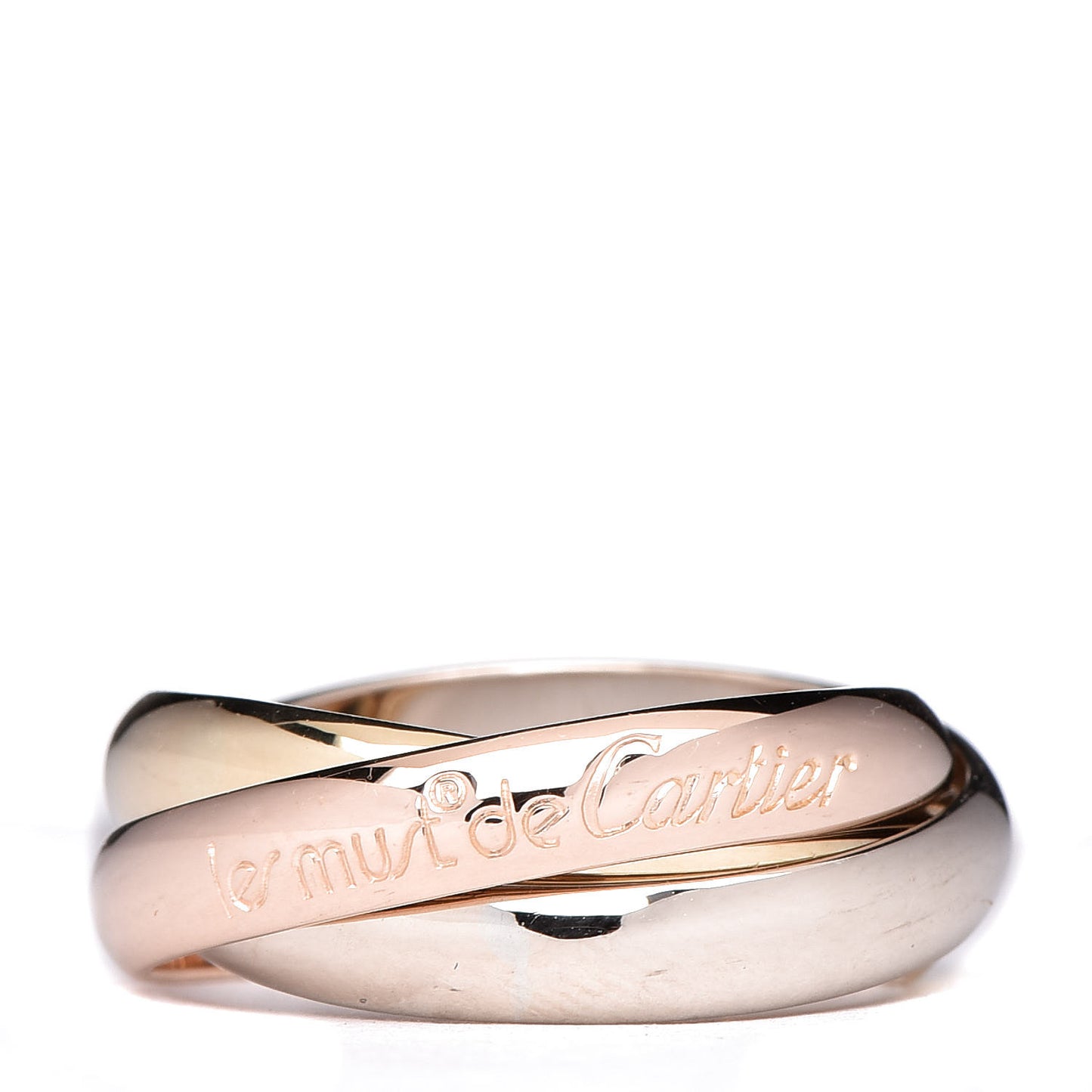 18K Pink Yellow White Gold Classic Les Must De Trinity Ring 53 6.25
