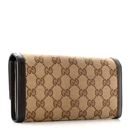 Gucci Monogram Margaux Calfskin Sukey Continental Wallet Beige Ebony Cocoa 3 of 9