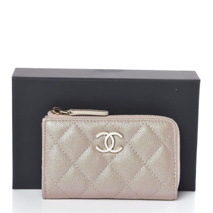 Chanel Iridescent Caviar Quilted Key Holder Case Light Gold 8 of 8