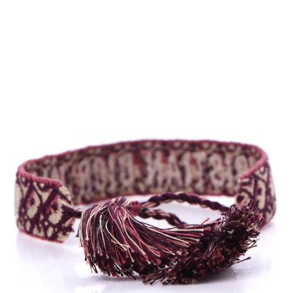 Christian Dior Woven Cotton J'Adior Friendship Bracelet Set Burgundy 7 of 8