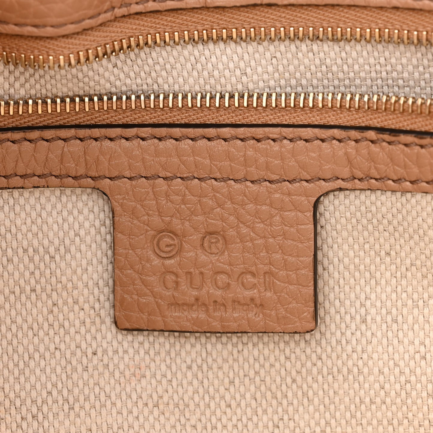 Pebbled Calfskin Medium Soho Flap Crossbody Camelia