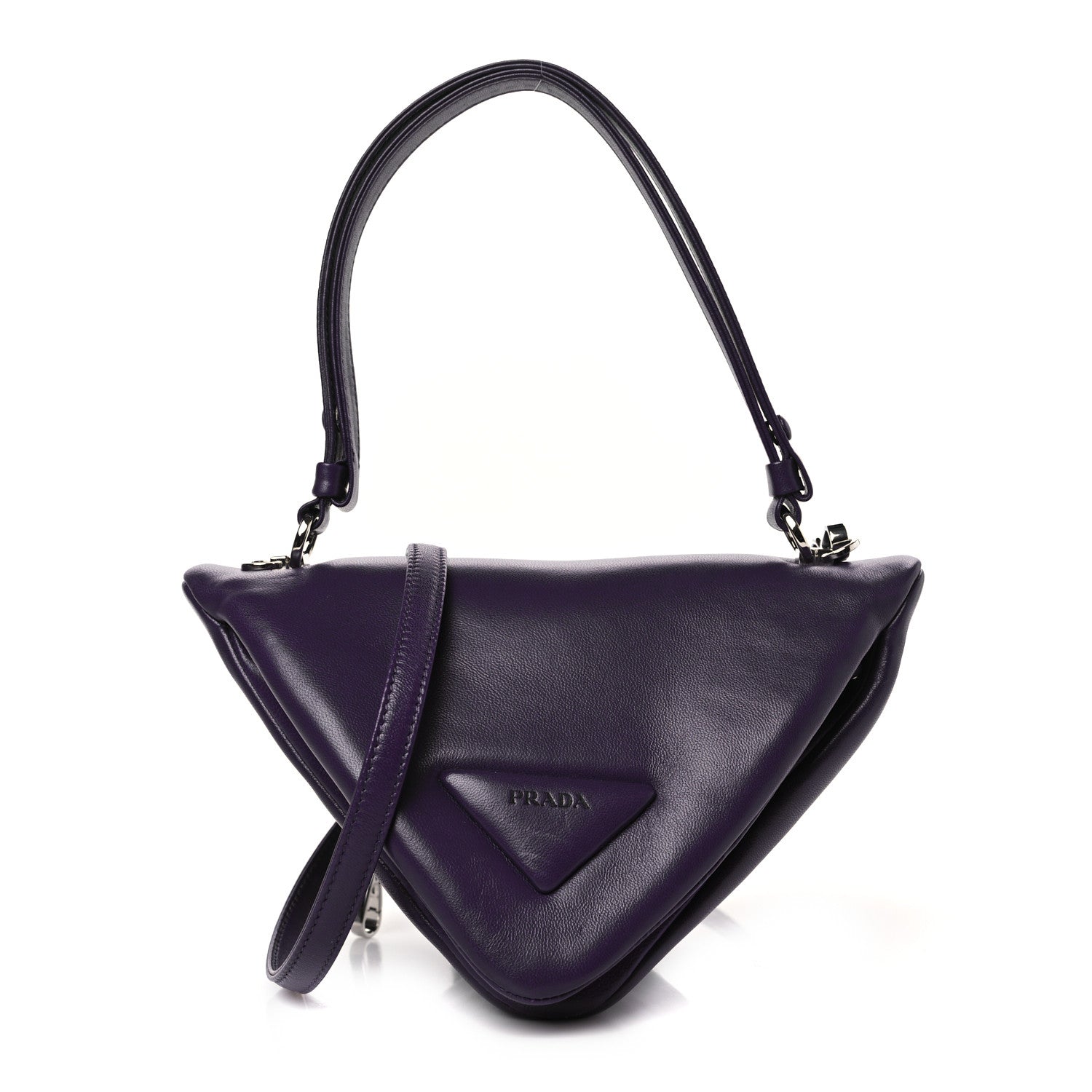 Prada Nappa Padded Signaux Triangle Crossbody Viola 1 of 8