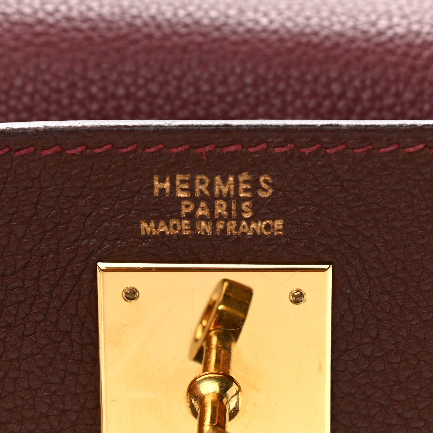 Hermes Togo Tri-Color Kelly Retourne 32 Rouge H Gold Havane 6 of 19