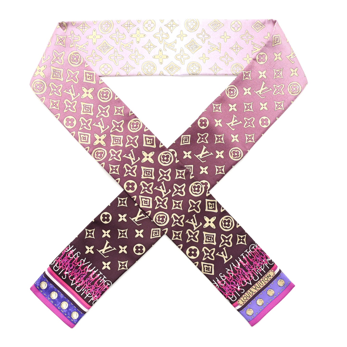 Silk Monogram Map Bandeau Cassis