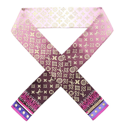 Louis Vuitton Silk Monogram Map Bandeau Cassis 1 of 3