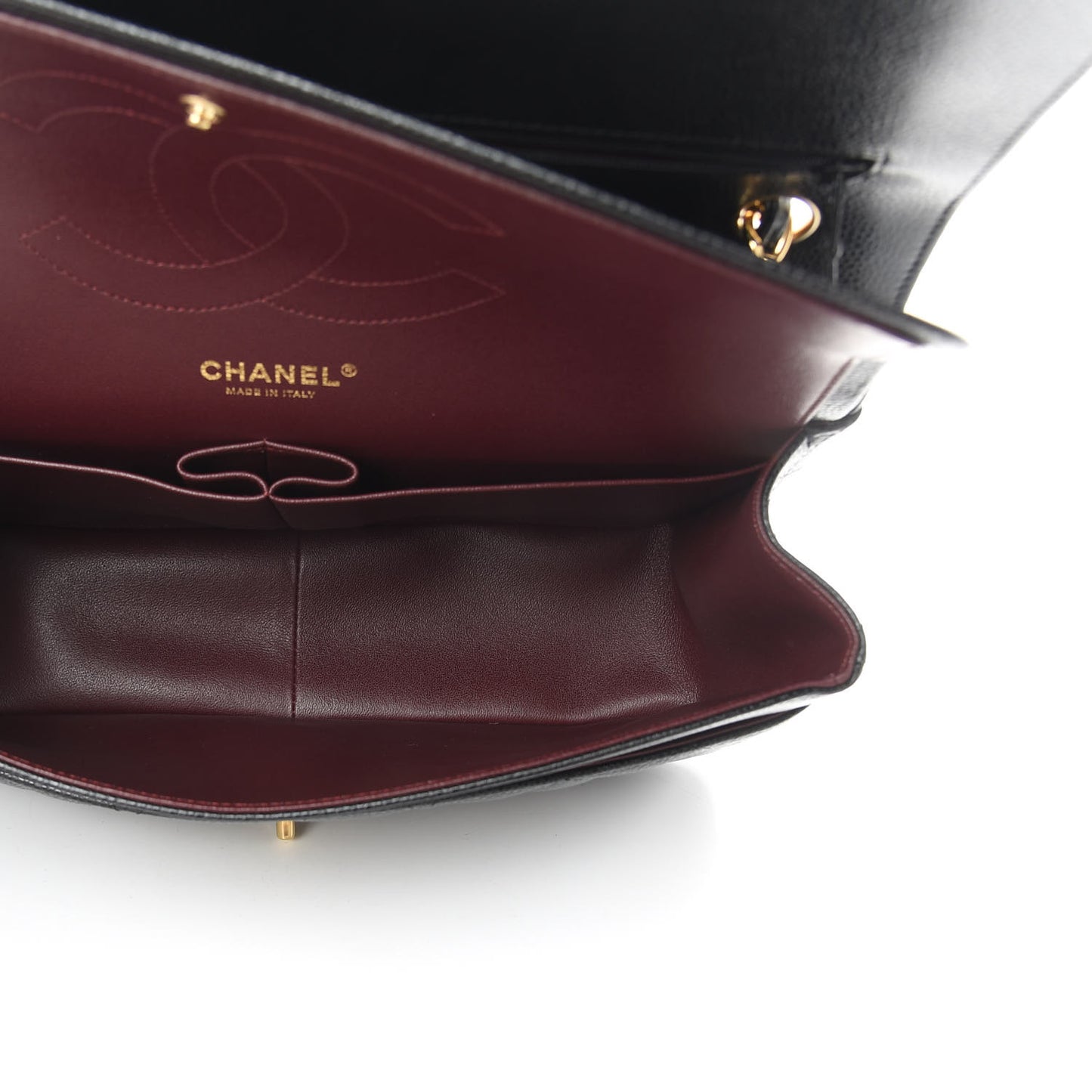 Caviar Quilted Jumbo Double Flap Black