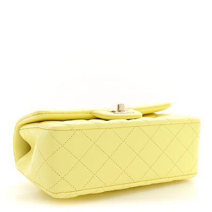 Chanel Lambskin Quilted Mini Chain Top Handle Rectangular Flap Light Yellow 4 of 10