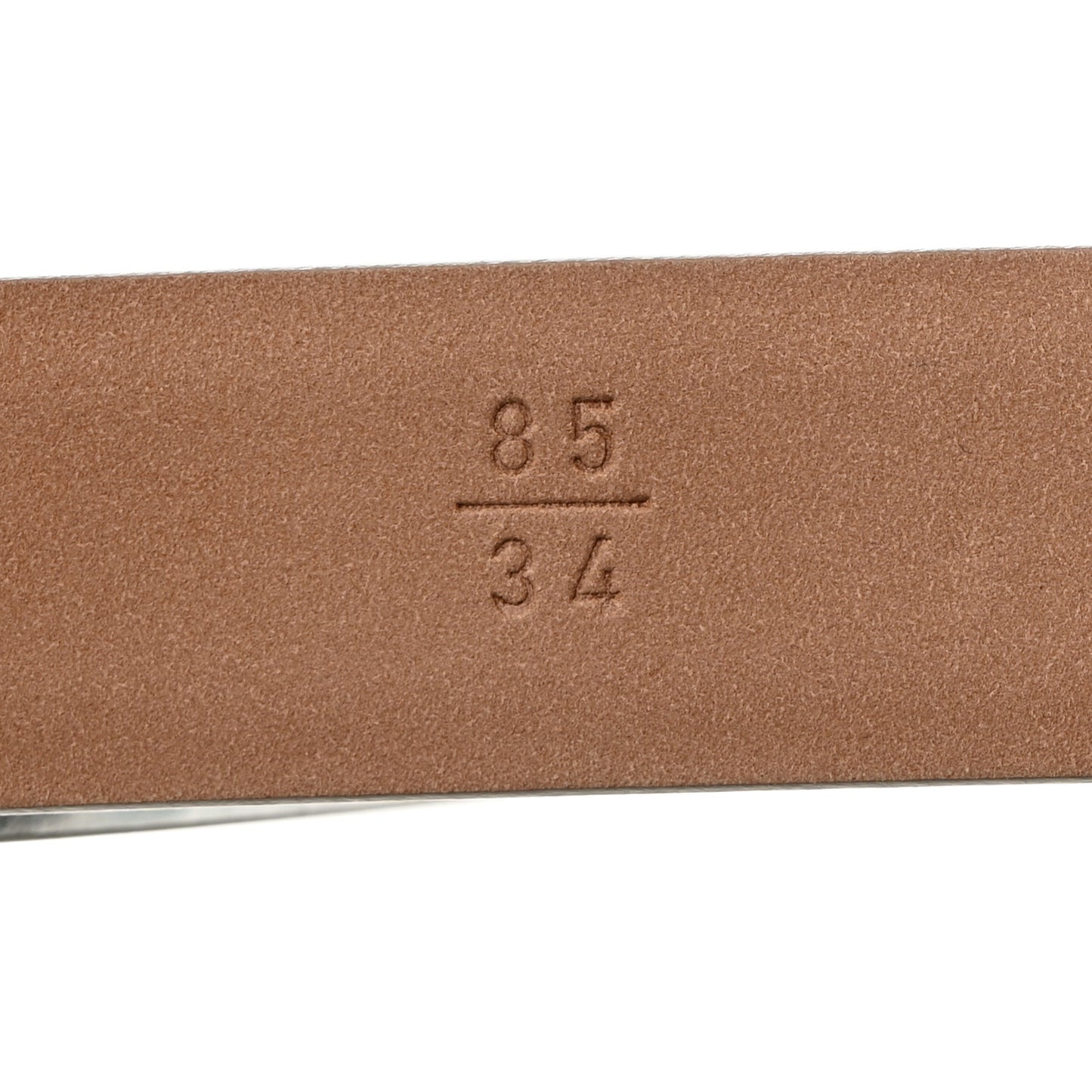 Metallic Calfskin Baguette Crystal CC Belt 85 34 Silver