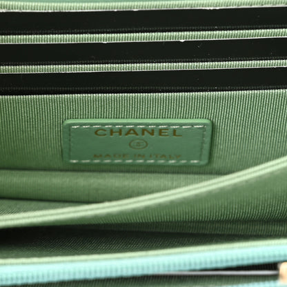 Chanel Lambskin Quilted Mini Wallet On Chain WOC Light Green 6 of 11