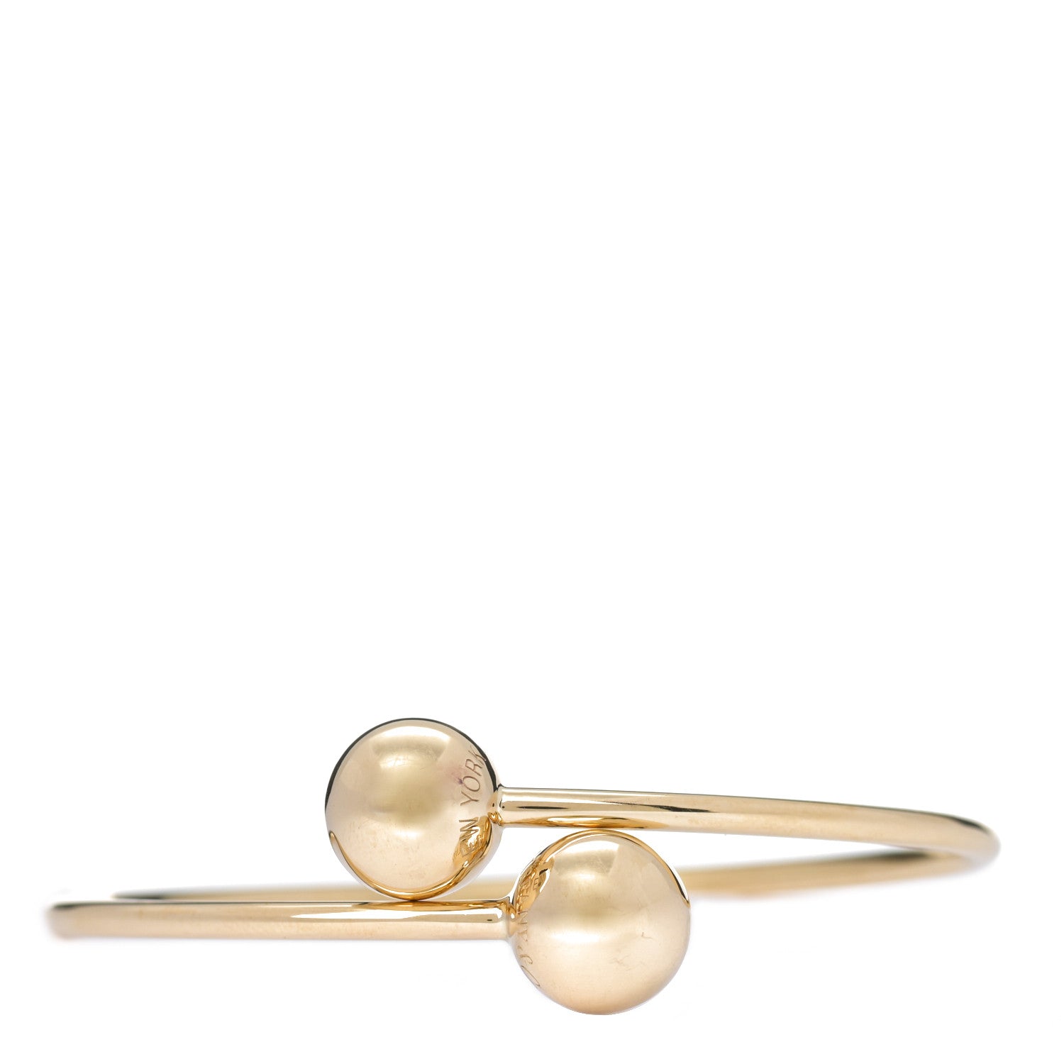 Tiffany 18K Yellow Gold 11mm HardWear Ball Bypass Bracelet 1 of 6